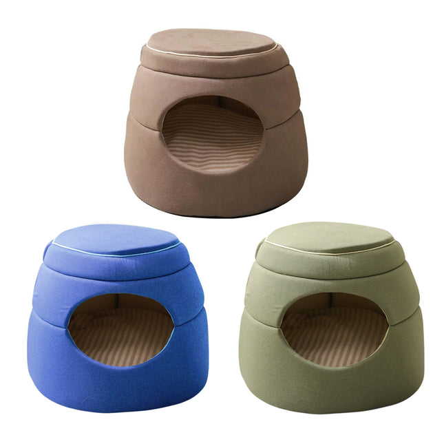Pet Nest Tree Hole Design Cat Bed Dog House Soft Cozy Sleeping Cave for Indoor