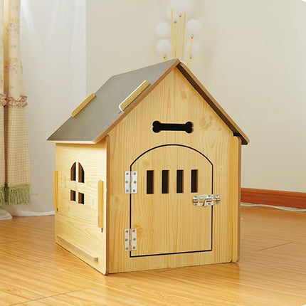Wooden Pet House Detachable Dog Bed Cat House For Indoor Outdoor Use Comfortable