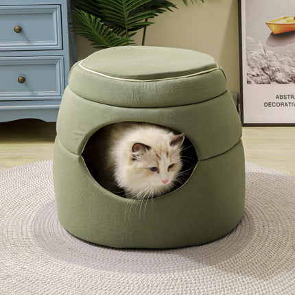 Pet Nest Tree Hole Design Cat Bed Dog House Soft Cozy Sleeping Cave for Indoor