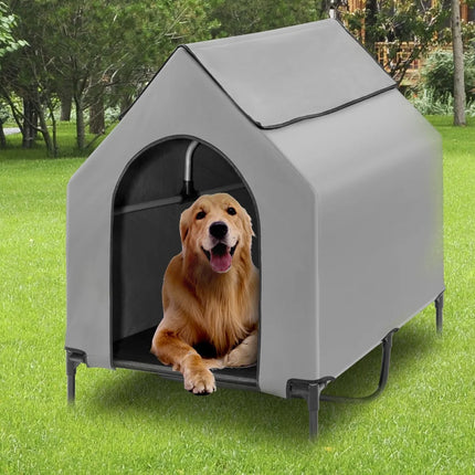 Outdoor Pet Camp Bed with Canopy Large Dogs Mesh Summer Breathable Kennel