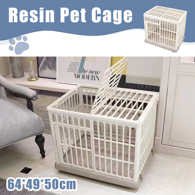Resin Pet Cage 64x49x50cm Small Pet Cage Durable Aesthetic for Dogs Cats Use