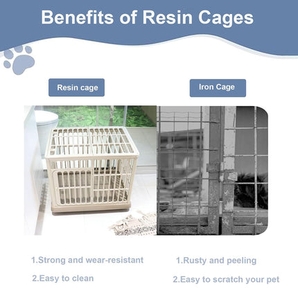 Resin Pet Cage 64x49x50cm Small Pet Cage Durable Aesthetic for Dogs Cats Use