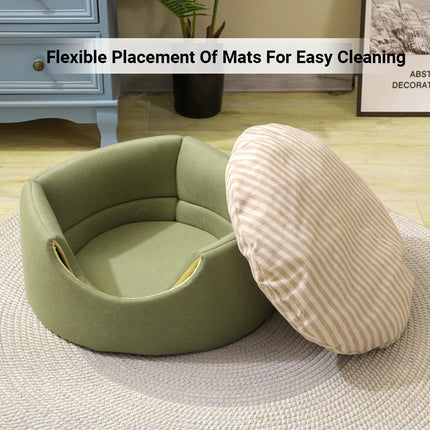 Pet Nest Tree Hole Design Cat Bed Dog House Soft Cozy Sleeping Cave for Indoor