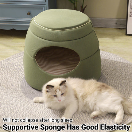 Pet Nest Tree Hole Design Cat Bed Dog House Soft Cozy Sleeping Cave for Indoor