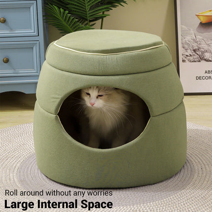 Pet Nest Tree Hole Design Cat Bed Dog House Soft Cozy Sleeping Cave for Indoor