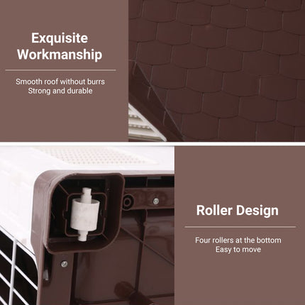 Plastic Dog House Pet Cage Waterproof Sunproof Indoor Outdoor Removable Kennel