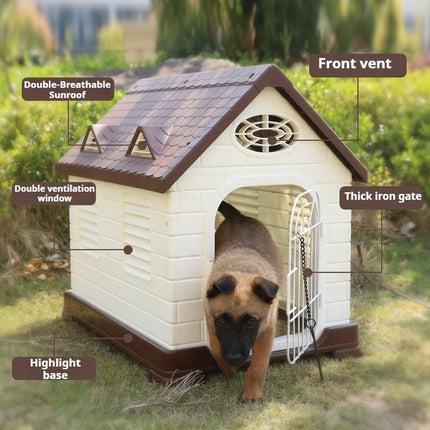 Plastic Dog House Pet Cage Waterproof Sunproof Indoor Outdoor Removable Kennel