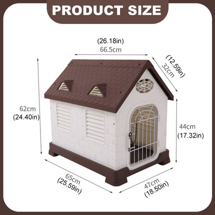 Plastic Dog House Pet Cage Waterproof Sunproof Indoor Outdoor Removable Kennel