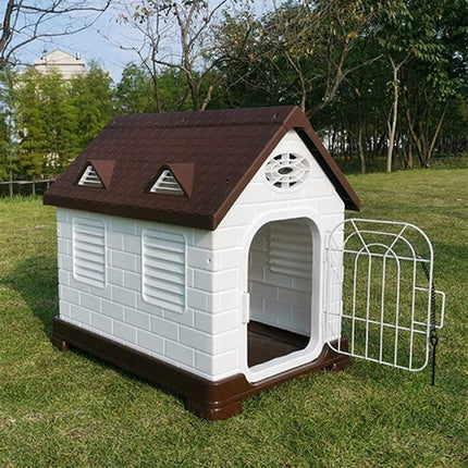 Plastic Dog House Pet Cage Waterproof Sunproof Indoor Outdoor Removable Kennel