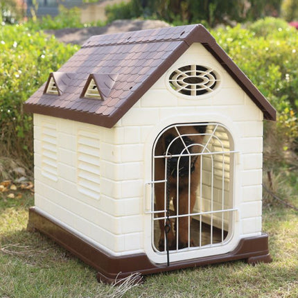 Plastic Dog House Pet Cage Waterproof Sunproof Indoor Outdoor Removable Kennel