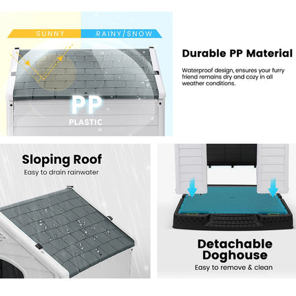 Outdoor Dog House Large Kennel Rainproof Removable Washable Pet Cage Shelter