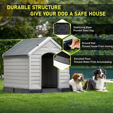 Outdoor Dog House Large Kennel Rainproof Removable Washable Pet Cage Shelter