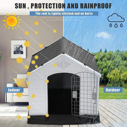 Outdoor Dog House Large Kennel Rainproof Removable Washable Pet Cage Shelter
