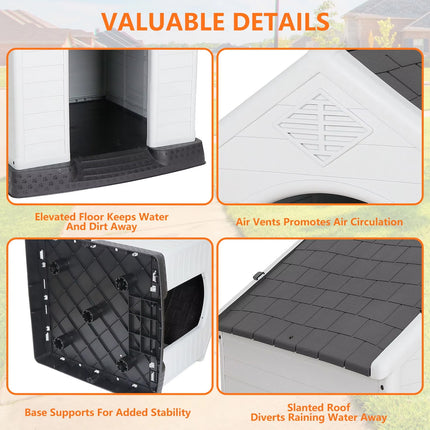 Outdoor Dog House Large Kennel Rainproof Removable Washable Pet Cage Shelter