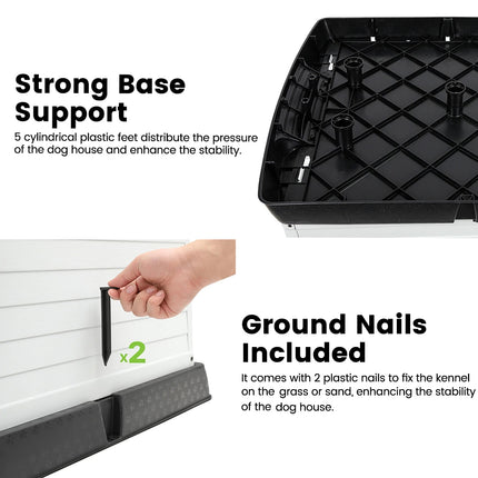 Outdoor Dog House Large Kennel Rainproof Removable Washable Pet Cage Shelter