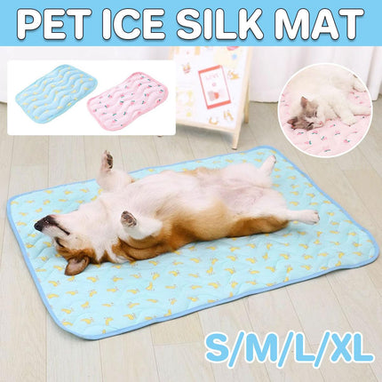 Pet Cooling Mat Ice Silk Summer Bed Pad Breathable Sleeping Cushion for Cats Dog