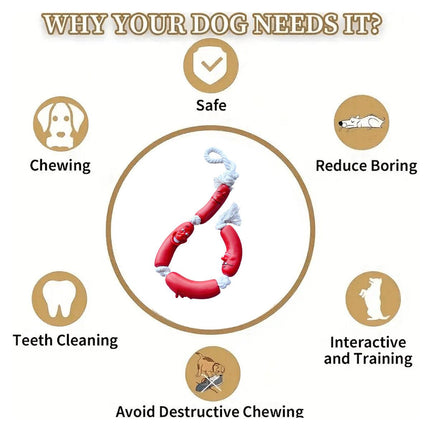 Dachshund Shaped Dog Chew Toy Durable Pet Teeth Cleaning Interactive Play Toy