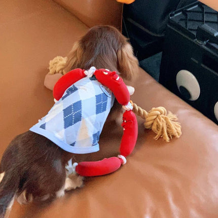 Dachshund Shaped Dog Chew Toy Durable Pet Teeth Cleaning Interactive Play Toy