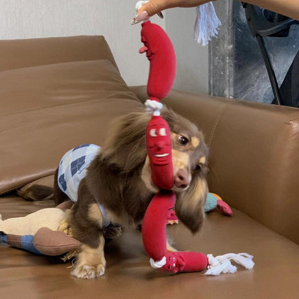 Dachshund Shaped Dog Chew Toy Durable Pet Teeth Cleaning Interactive Play Toy