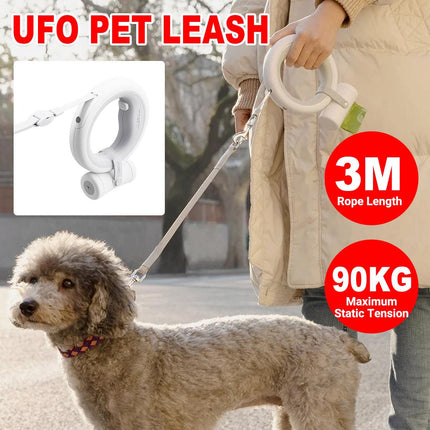3m Retractable Pet Leash UFO Design Dog and Cat Walking Lead Adjustable Handle