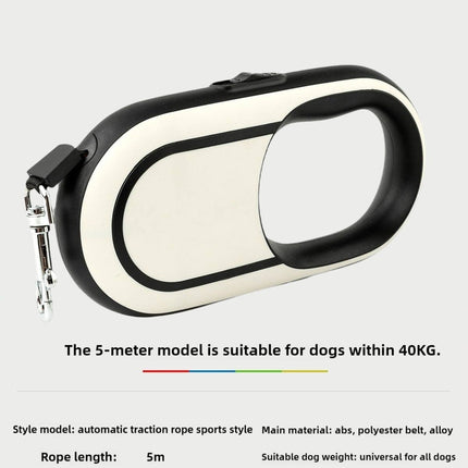5m Retractable Dog Leash Heavy Duty Anti Escape Lead Black or Grey up to 40kg