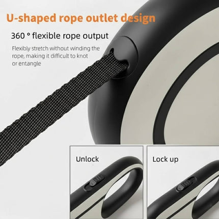 5m Retractable Dog Leash Heavy Duty Anti Escape Lead Black or Grey up to 40kg