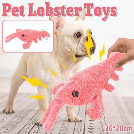 Electric Simulation Lobster Jumping Toy USB Charging Funny Plush Toy Dog Cat Toy