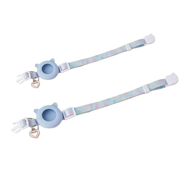 Blue Pet Collar Compatible with AirTag Holder Adjustable Breakaway for Cats Dogs