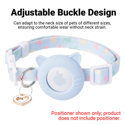 Blue Pet Collar Compatible with AirTag Holder Adjustable Breakaway for Cats Dogs