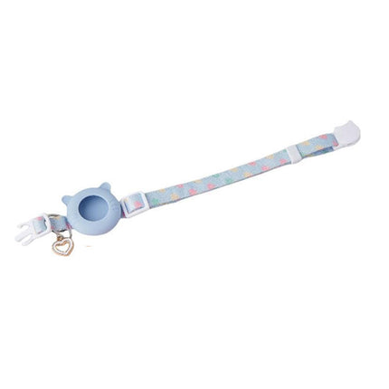 Blue Pet Collar Compatible with AirTag Holder Adjustable Breakaway for Cats Dogs