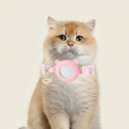 Adjustable Pet Collar Compatible with AirTag Holder for Cats Dogs Anti Breakaway