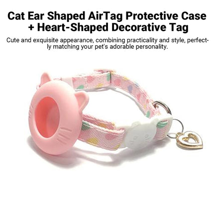 Adjustable Pet Collar Compatible with AirTag Holder for Cats Dogs Anti Breakaway