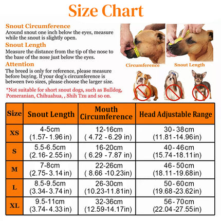 2PCS Adjustable Mesh Pet Dog Muzzle Mask Mouth Cover No Bite Strap Mouth Cover