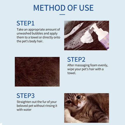 500ml Pet Leave In Dry Cleaning Foam No Rinse Bath Wash for Dogs and Cats