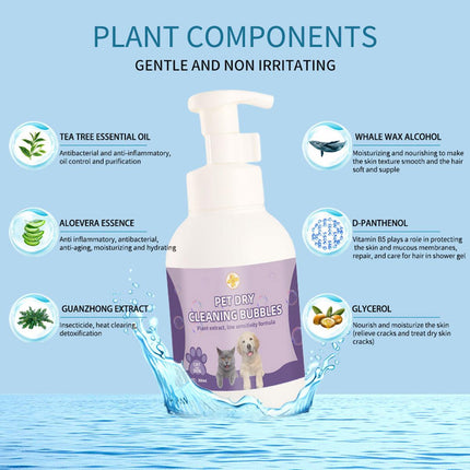 500ml Pet Leave In Dry Cleaning Foam No Rinse Bath Wash for Dogs and Cats