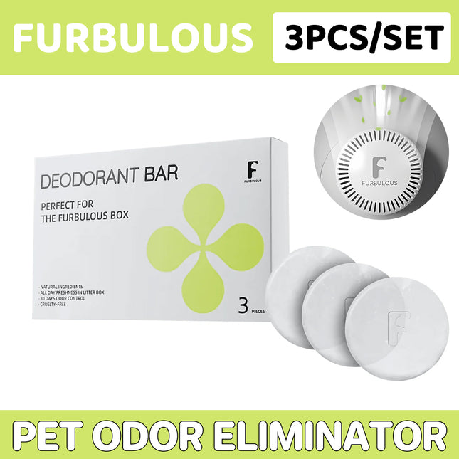 Furbulous Pet Deodorant Bar 3 Piece Litter Box Odour Control Long Lasting