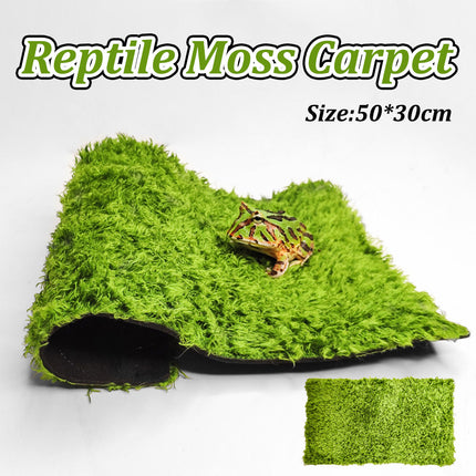 Reptile Moss Carpet 50x30cm Green Double Layer Fabric for Vivarium Terrarium
