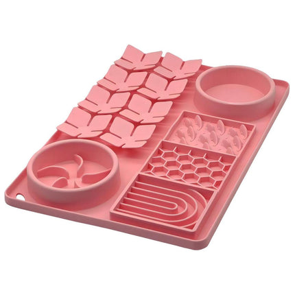Silicone Pet Slow Food Bowl Tableware Anti Choke Plate Feeding Dish for Pets