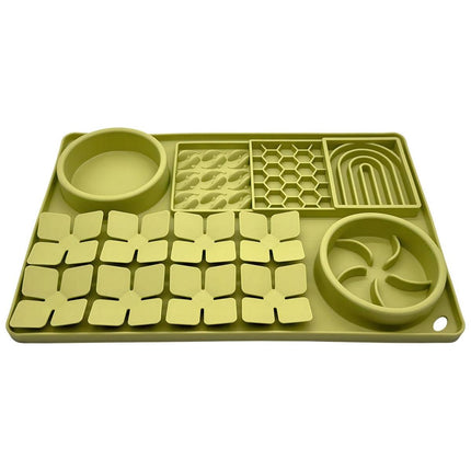 Silicone Pet Slow Food Bowl Tableware Anti Choke Plate Feeding Dish for Pets