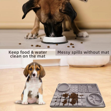 Silicone Pet Slow Food Bowl Tableware Anti Choke Plate Feeding Dish for Pets