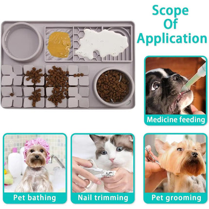 Silicone Pet Slow Food Bowl Tableware Anti Choke Plate Feeding Dish for Pets