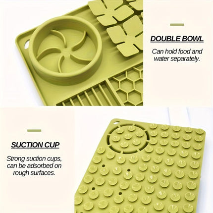 Silicone Pet Slow Food Bowl Tableware Anti Choke Plate Feeding Dish for Pets