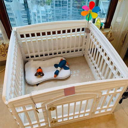 Foldable Indoor Dog Fence Playpen with Secure Gate for Small and Medium Pets