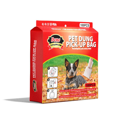 100pcs Poop Pick Up Bags Portable Dog Cat Waste Bags Trash Disposal for Pets