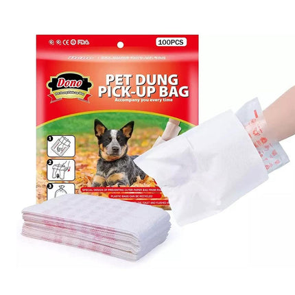 100pcs Poop Pick Up Bags Portable Dog Cat Waste Bags Trash Disposal for Pets