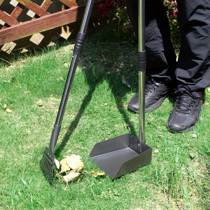 Pet Waste Removal Tool Set Stainless Steel Scooper Rake Shovel Dustpan Outdoors