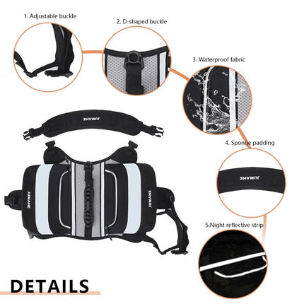 Outdoor Dog Backpack Waterproof Durable Lightweight with Reflective Strips
