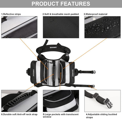 Outdoor Dog Backpack Waterproof Durable Lightweight with Reflective Strips