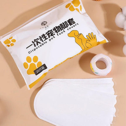 20pcs Disposable Footwear Covers for Dogs Pet Shoe Covers Waterproof Anti-Dirty