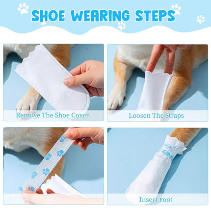 20pcs Disposable Footwear Covers for Dogs Pet Shoe Covers Waterproof Anti-Dirty